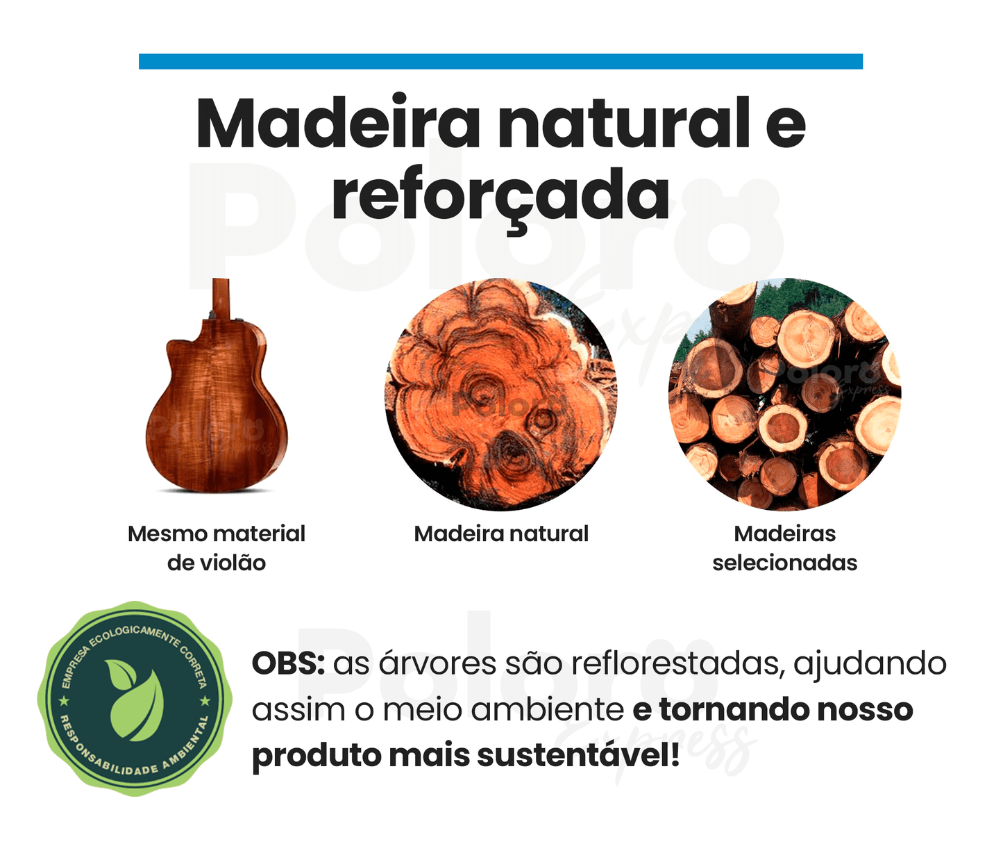 Kalimba Pollo® 17 teclas ergonômica - LEVE 6 BRINDES - poloroexpress