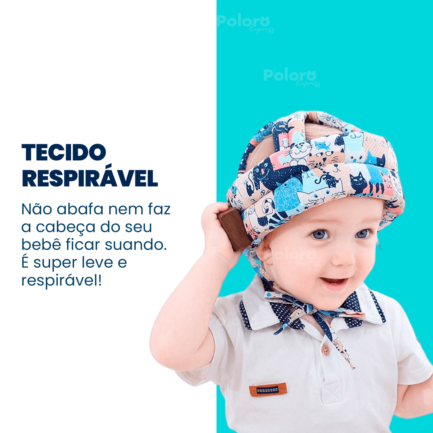 Capacete Protetor de Cabeça Infantil SafeKids® - LEVE 2 JOELHEIRAS DE BRINDE - poloroexpress