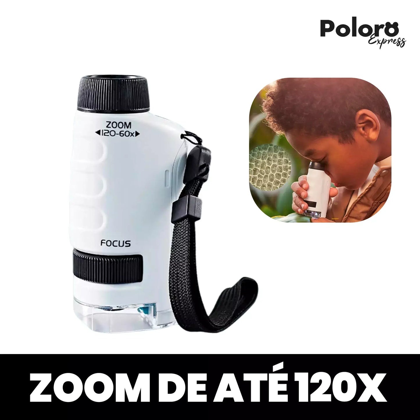 Microscópio de Bolso Infantil Pollo® - Zoom de até 120X