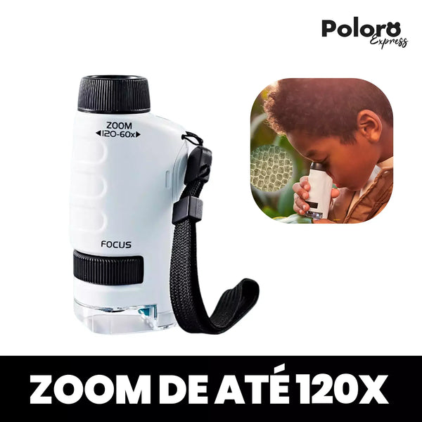 Microscópio de Bolso Infantil Pollo® - Zoom de até 120X