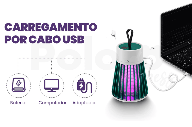 Luminária Mata-mosquito ProtectLamp® - CABO USB DE BRINDE! - poloroexpress