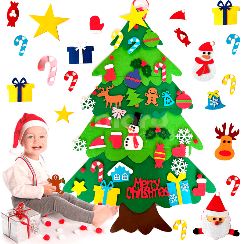 Árvore de Natal Educativa de Feltro - GANHE PISCA-PISCA DE BRINDE! - poloroexpress