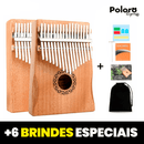 Kalimba Pollo® 17 teclas ergonômica - LEVE 6 BRINDES - poloroexpress