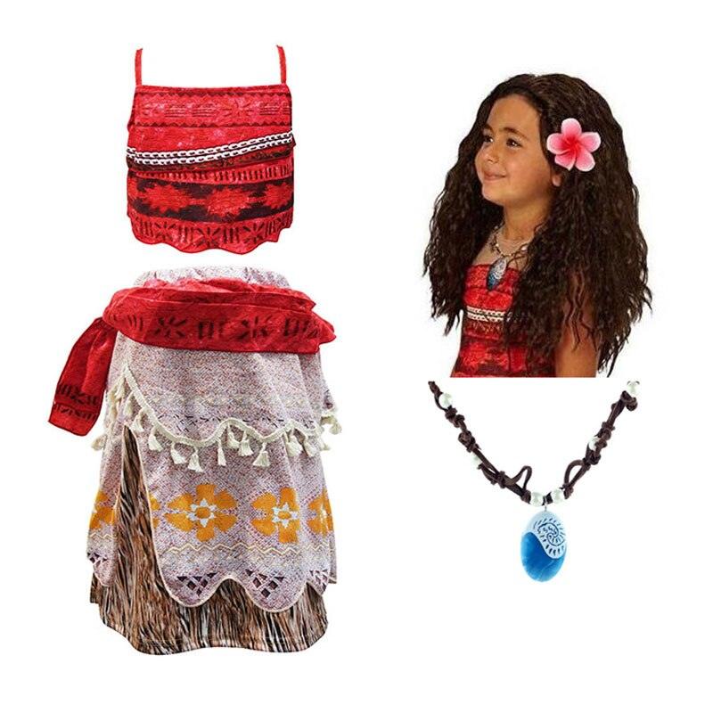 Fantasia Roupa Moana Infantil Com Colar